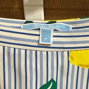 Draper James Blue Striped Skirt with Lemon Design